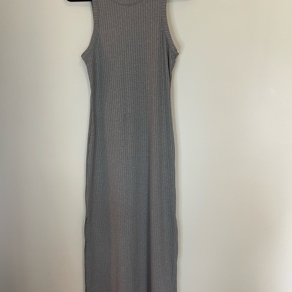 Heart and Hips women’s midi ribbed bodycon tank dress size medium soft gray - Picture 1 of 7